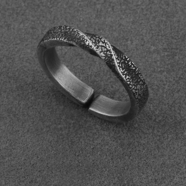 WorldNorse Handcrafted 999 Silver Handmade Rugged Twist Textured Ring - Retro Black - NO THANKS - image 2