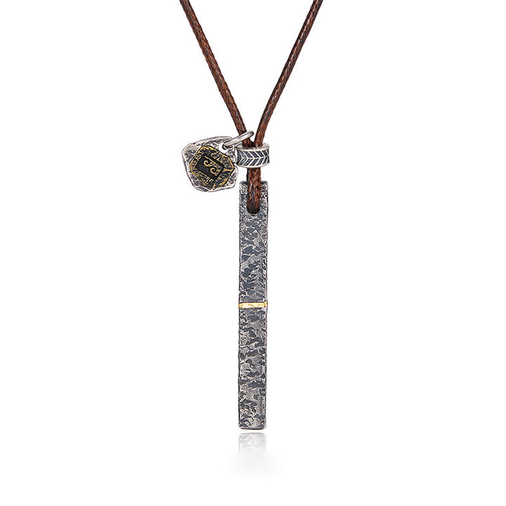 WorldNorse 999 Sterling Silver Artisan Volcanic-Textured Gold-Streak Necklace - image 2
