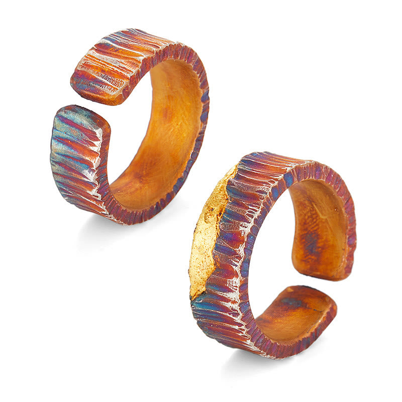 WorldNorse 999 Sterling Silver Iridescent Textured Hammered Ring - image 4