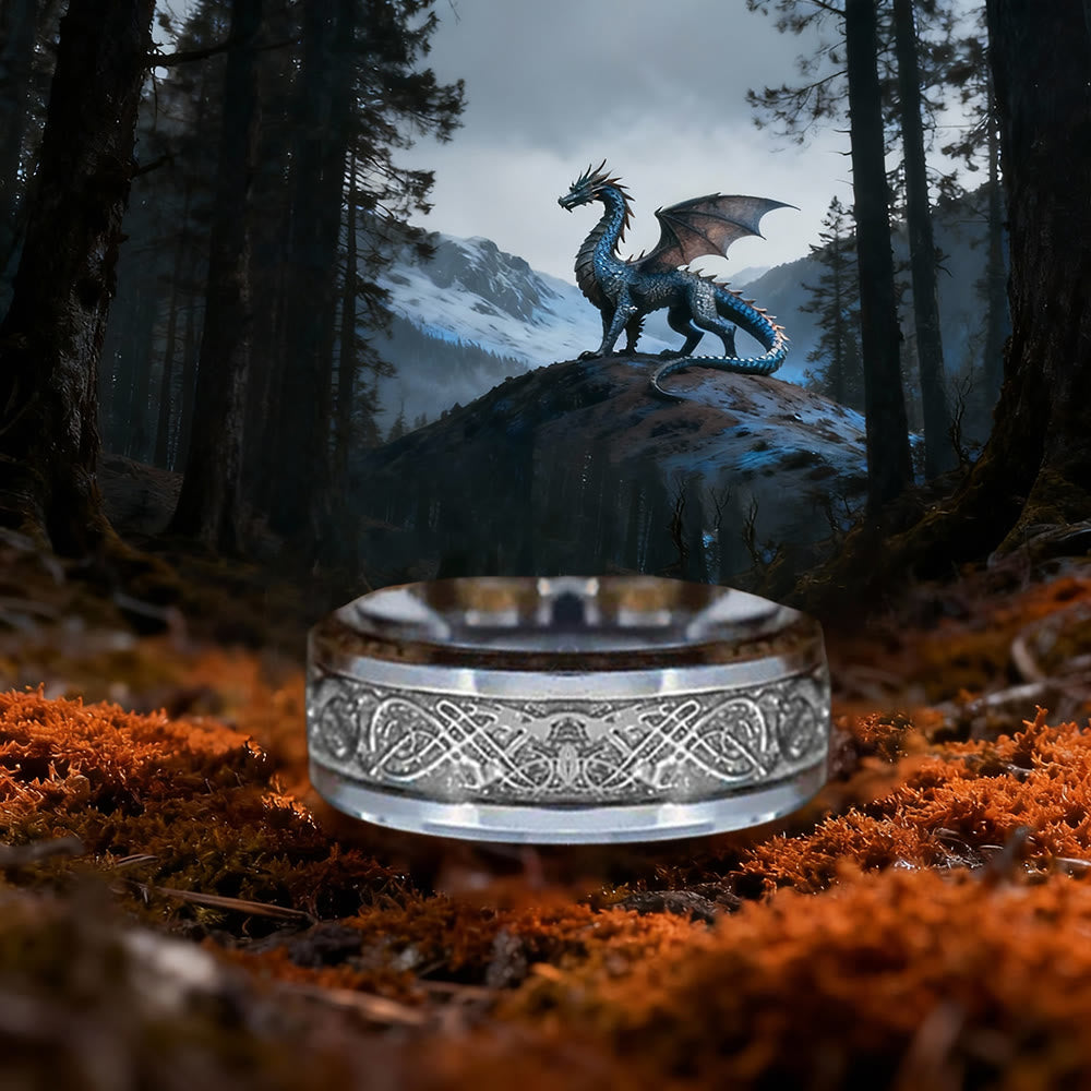 WorldNorse Tungsten Carbide Celtic with Dragon Ring - image 8