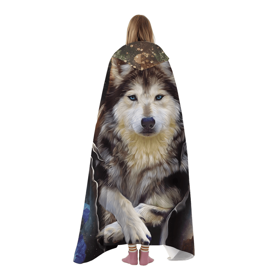 WorldNorse Mystic Vision Stellar Grove Wolf Hooded Blanket - image 2