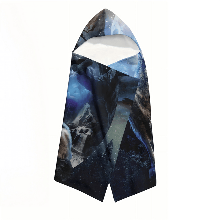 WorldNorse Nebula Grove Wolf Hooded Blanket - image 3