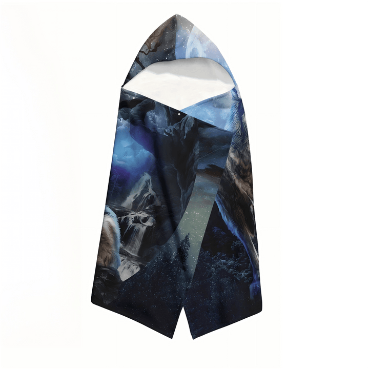 WorldNorse Nebula Grove Wolf Hooded Blanket - image 3