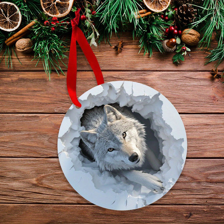 WorldNorse Shattered Frostscape Wolf Christmas Hanging Ornament - image 6