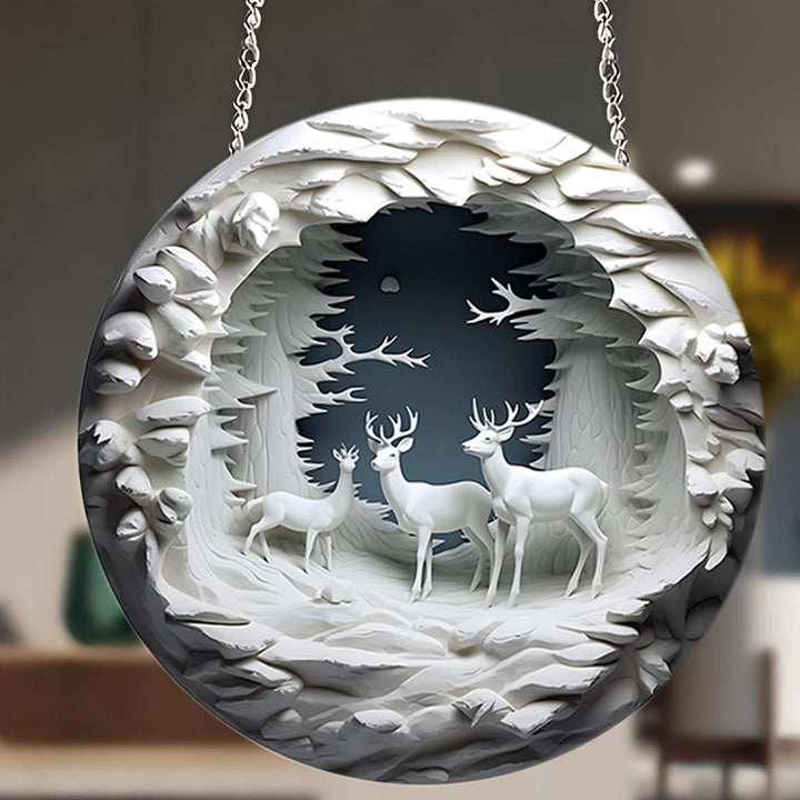 WorldNorse Moonlit Frostwood Deer Christmas Hanging Ornament - image 3