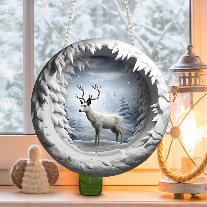 WorldNorse Starry Snow Mountain Deer Christmas Hanging Ornament - image 2