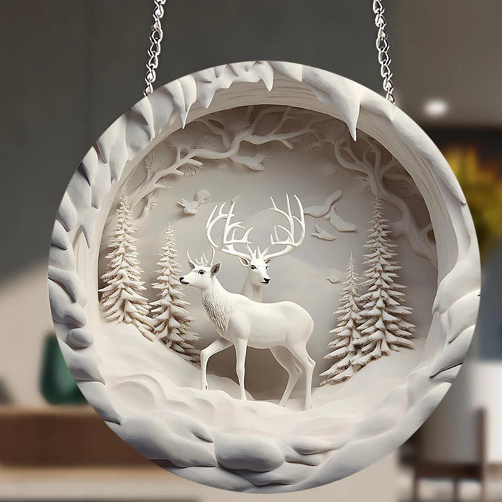 WorldNorse Snowy Woods Dual Deer Christmas Hanging Ornament - image 3