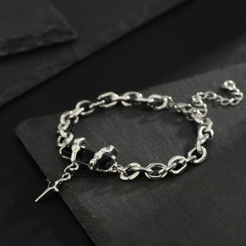 WorldNorse Metallic Link Gem Star Charm Bracelet - image 3