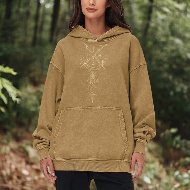 WorldNorse Gilded Rune Vegvisir Washed Hoodie - image 22