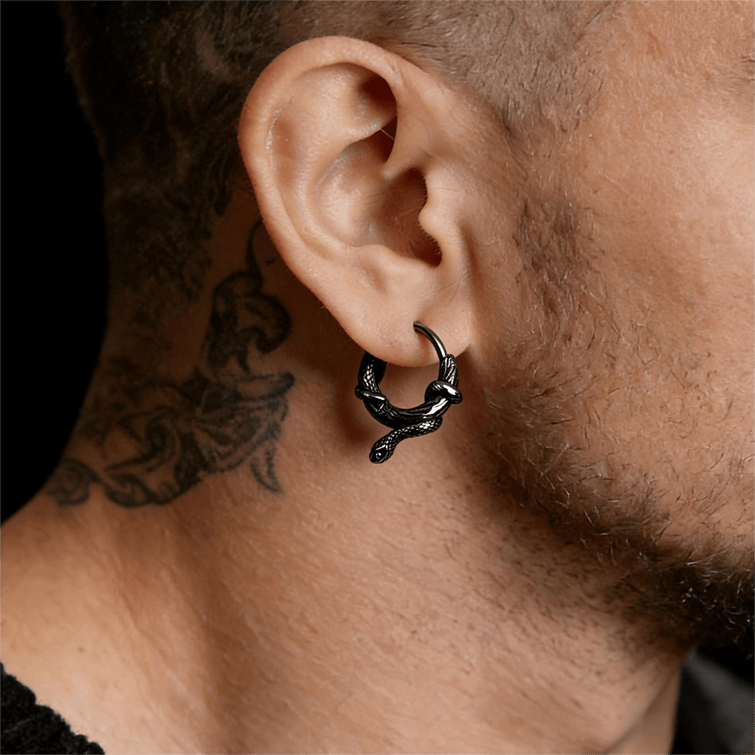 WorldNorse Coiled Serpent Twisted Earrings - image 1