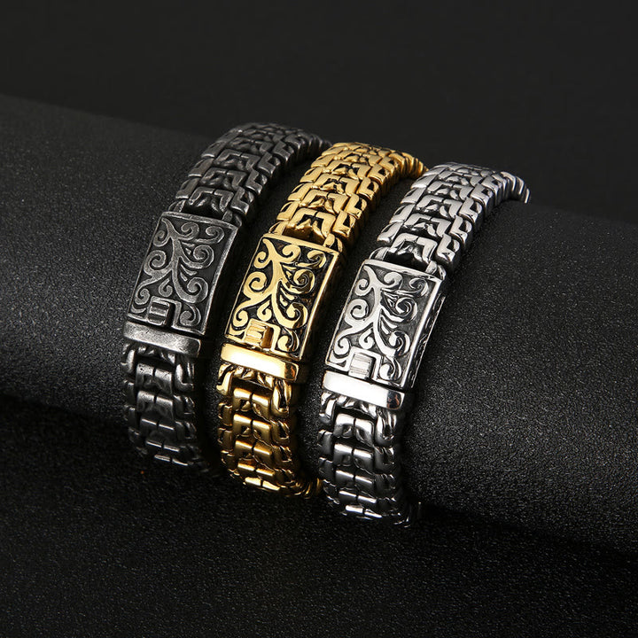 WorldNorse Ornate Rune Scroll Steel Bracelet - image 7