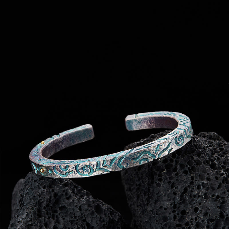WorldNorse Handcrafted 999 Silver Enchanted Vine Turquoise Bracelet - Inner Circumference 19 cm - NO THANKS - image 0