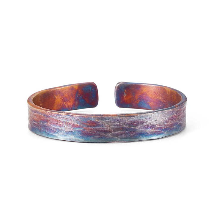 WorldNorse Handcrafted 999 Silver Iridescent Leaf Texture Bracelet - image 2