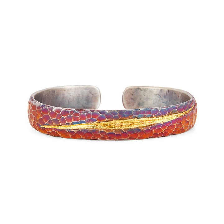 WorldNorse Handcrafted 999 Gold Honeycomb Vein Bracelet - Colorful - Inner Circumference 18-19 cm - NO THANKS - image 4