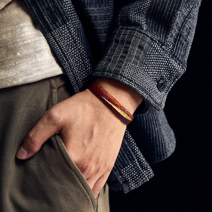 WorldNorse Handcrafted 999 Gold Honeycomb Vein Bracelet - image 10
