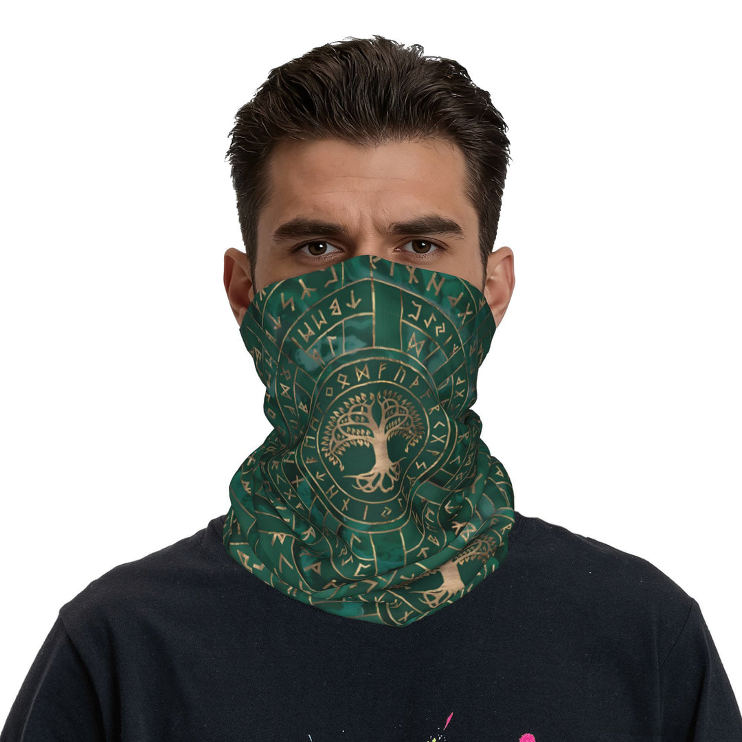 WorldNorse Verdant Yggdrasil Rune Grid Face Mask & Neck Gaiter - image 2