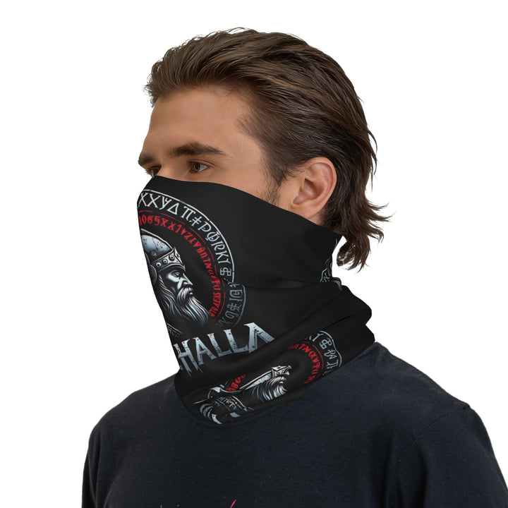 WorldNorse Viking Axe Helm Rune Face Mask & Neck Gaiter - 24 x 43 cm - image 0