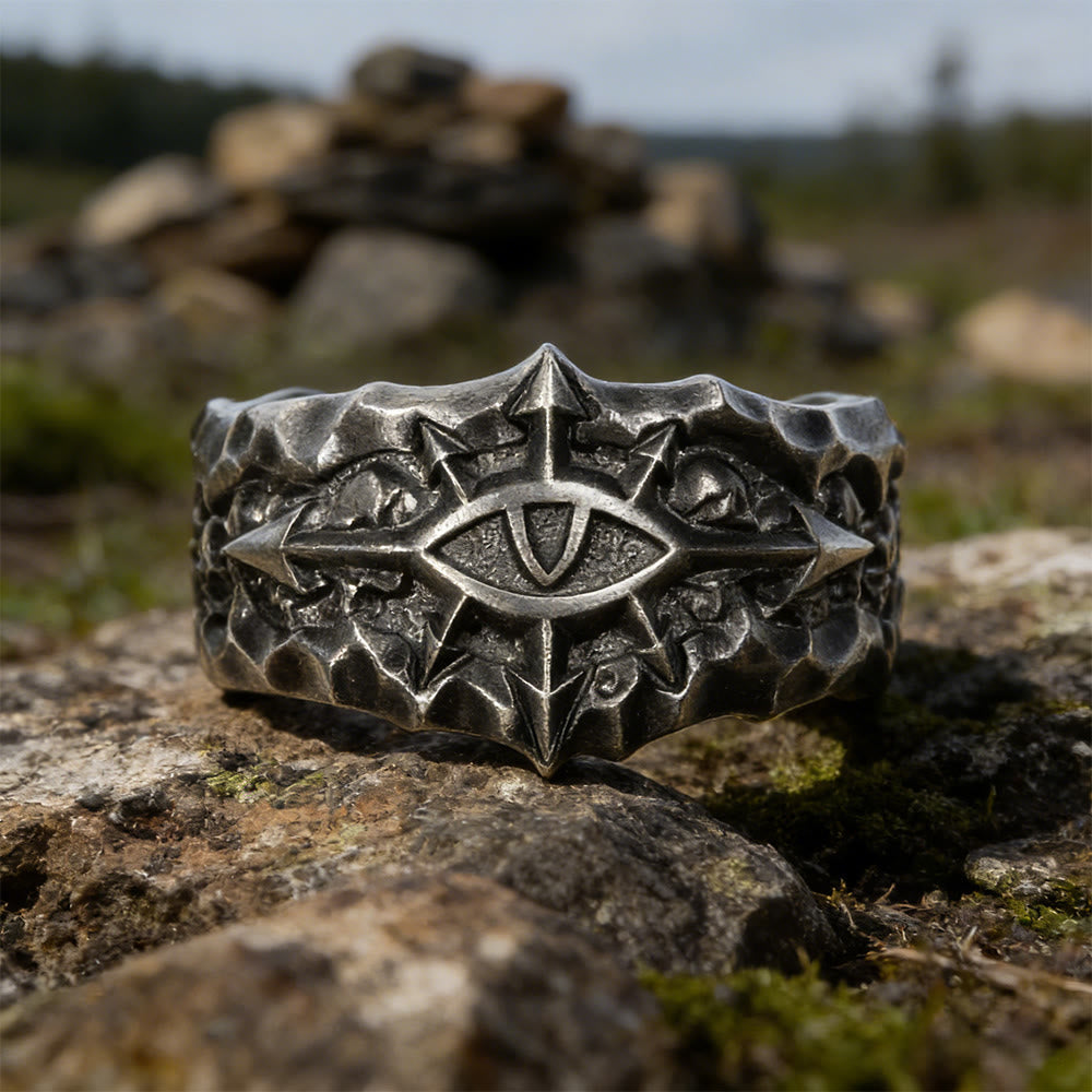 WorldNorse Forge Texture Riven Sigil Ring - Retro Black - image 3