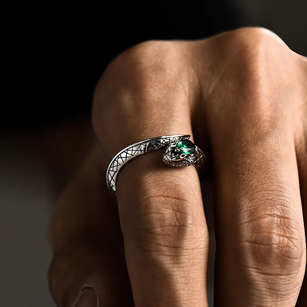 WorldNorse Serpent Scale Forest Stone Weave Ring - image 6
