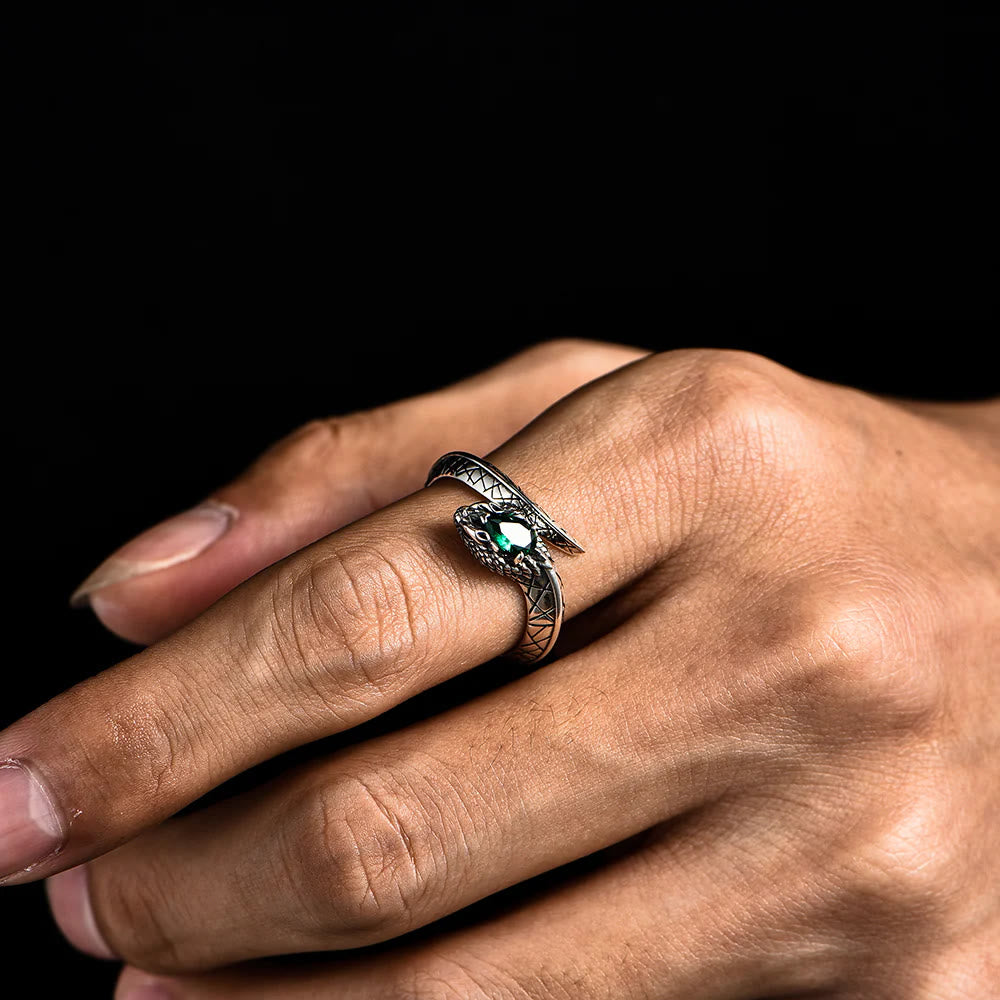 WorldNorse Serpent Scale Forest Stone Weave Ring - image 5