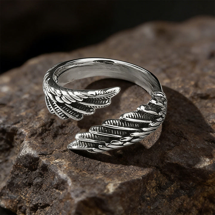 WorldNorse Forged Raven Wing Weft Ring - image 3