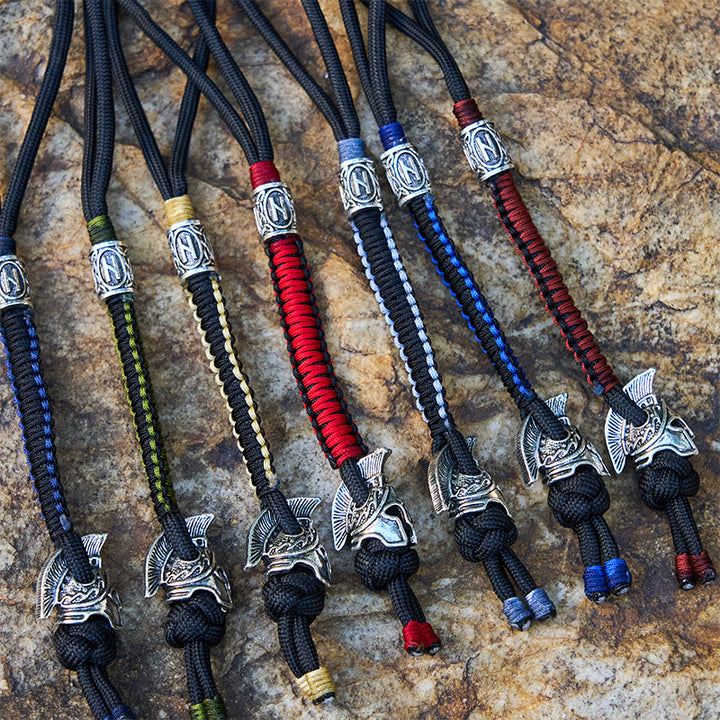 WorldNorse Viking Helm Talisman Braided Keychain - image 0