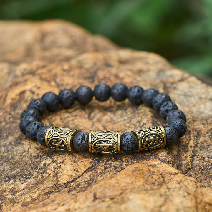 WorldNorse Heterochromatic Assorted Crystal Beaded Bracelet - Lava Stone - image 0