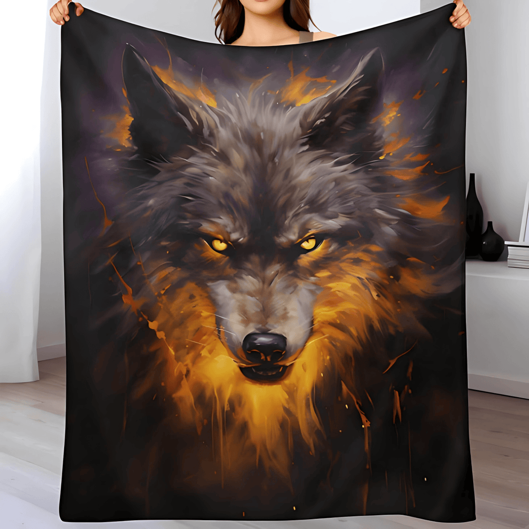 WorldNorse Ember Wolf Shadowed Canopy Blanket - image 1