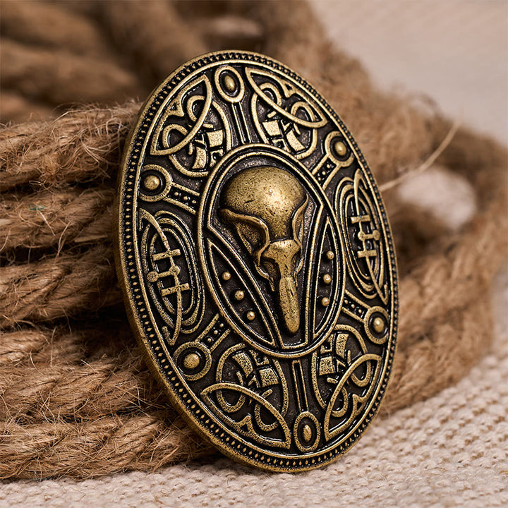 WorldNorse Beast Skull Knotwork Brooch - Retro Gold - image 7