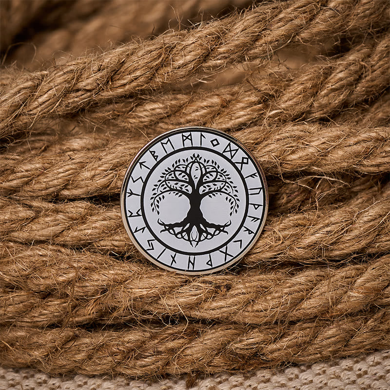 WorldNorse Tree Of Life Rune Wreath Brooch - image 2