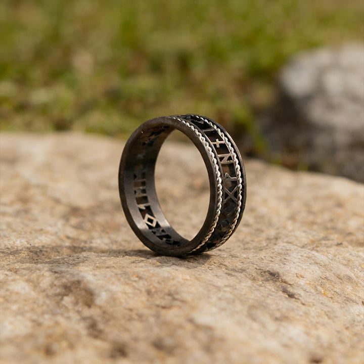 WorldNorse Forged Rune Filigree Ring - Black - AU Size Z (US 13) - image 3