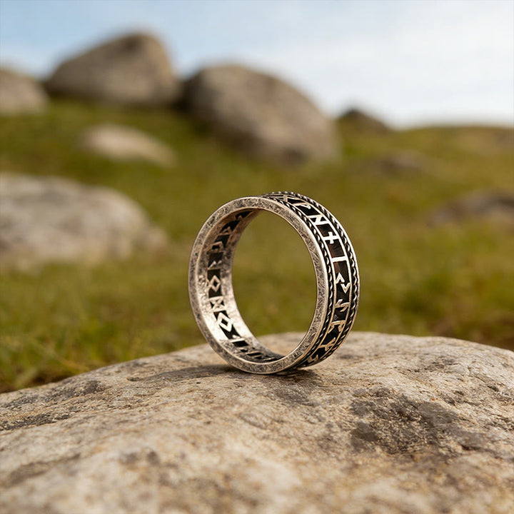 WorldNorse Forged Rune Filigree Ring - Retro Silver - AU Size Z (US 13) - image 4