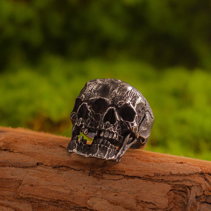 WorldNorse Forged Dual-Face Wasteland Skull Ring - Skull - AU Size Z (US 13) - image 0