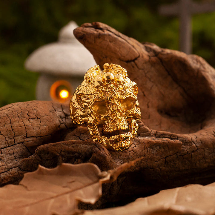 WorldNorse Forged Golden Crag Skull Ring - Skull -  AU Size Z (US 13) - image 0