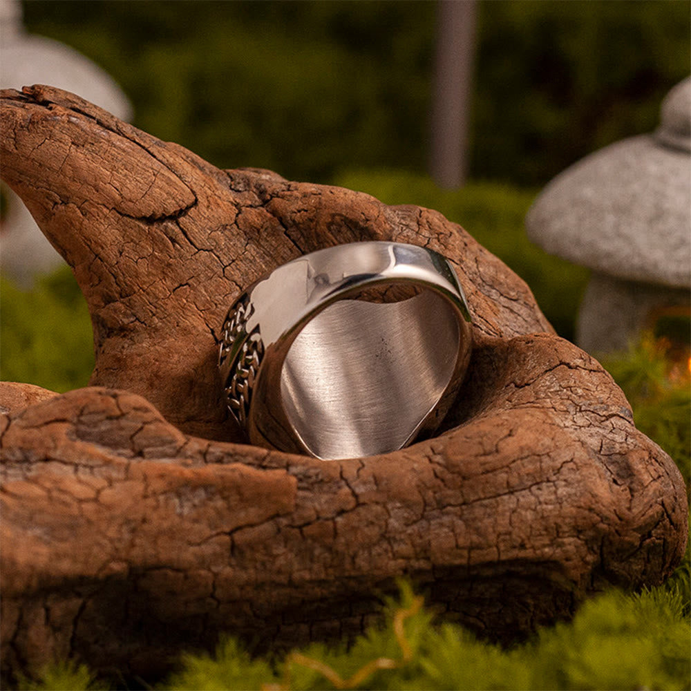 Crest Rune WorldNorse Valknut Signet Ring – Forged Titanium Steel Viking Rune ...