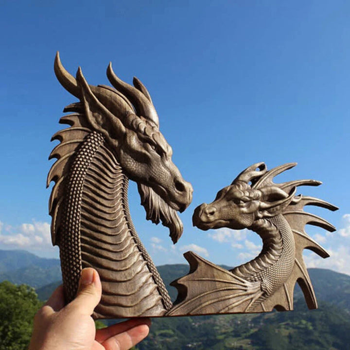 WorldNorse Viking Norse Dragon Resin Wall Decor - Face to Face - image 0