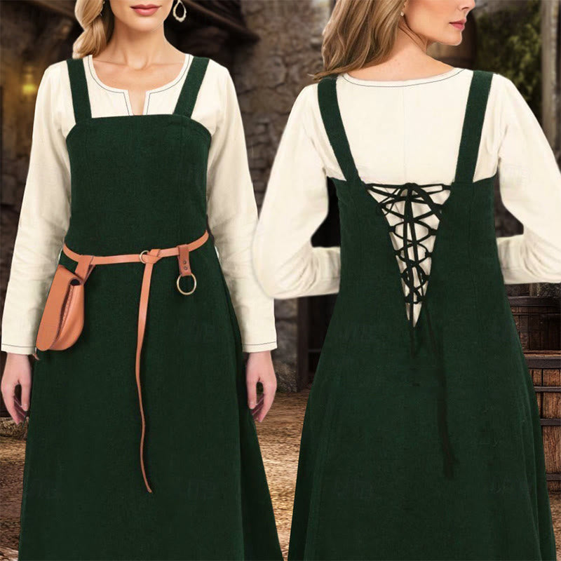 WorldNorse Burgundy Overdress Layered Apron Dress - image 4