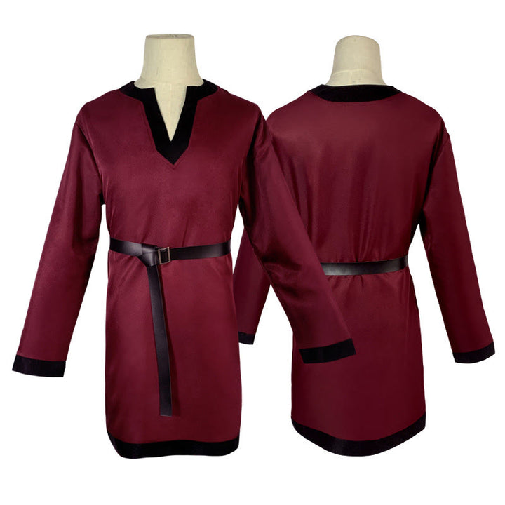 WorldNorse Viking Contrast Trim Girdled Costume Robe - Red - US/UK/AU44，EU54 (2XL) - image 4