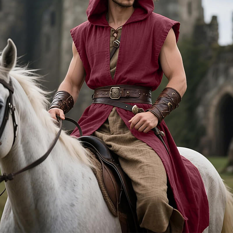 WorldNorse Norse Ranger Hooded Split Tunic Costume Robe - image 10