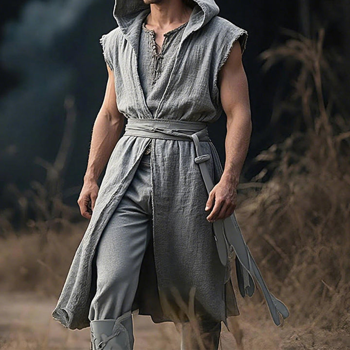 WorldNorse Norse Ranger Hooded Split Tunic Costume Robe - image 8