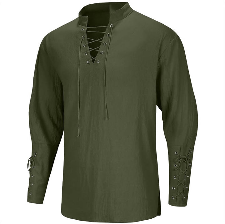 WorldNorse Medieval Crisscross Placket Tunic Costume Shirt - image 3