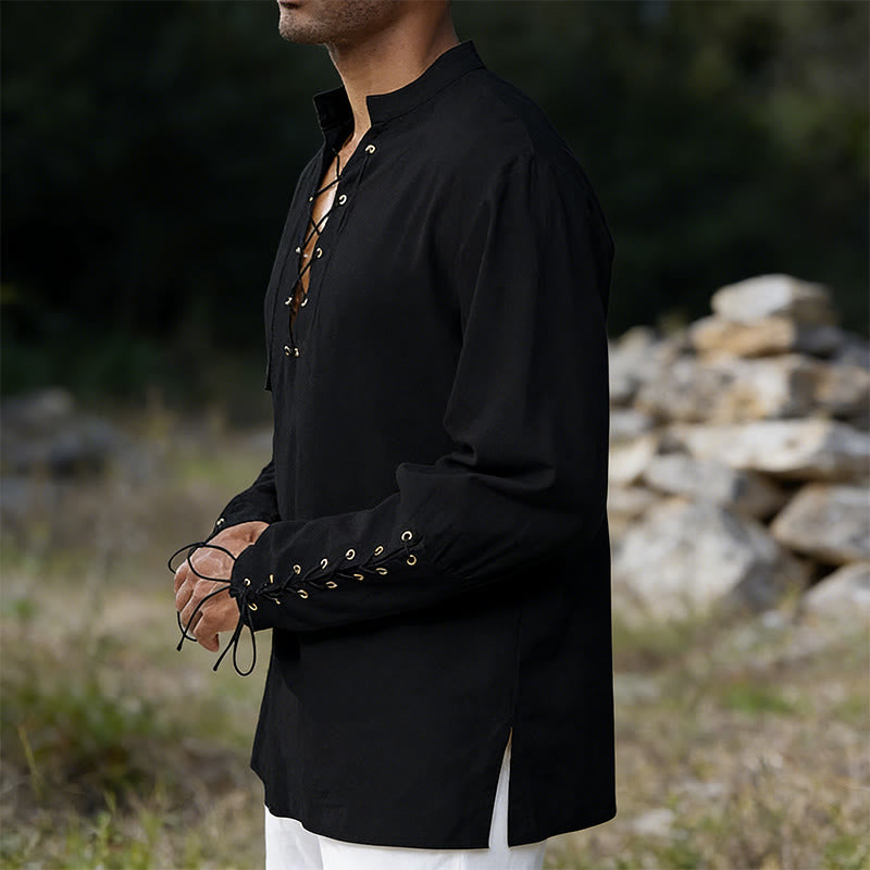 WorldNorse Medieval Crisscross Placket Tunic Costume Shirt - image 10