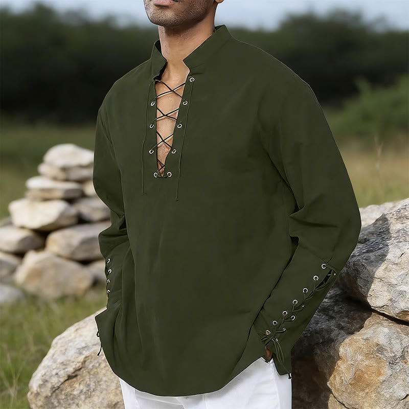 WorldNorse Medieval Crisscross Placket Tunic Costume Shirt - image 1