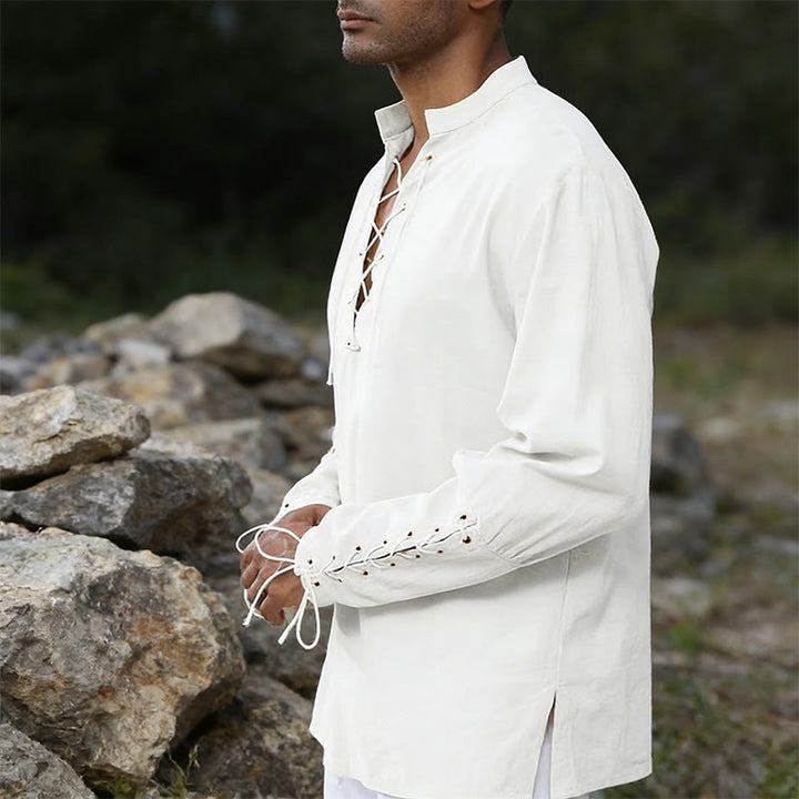 WorldNorse Medieval Crisscross Placket Tunic Costume Shirt - image 18