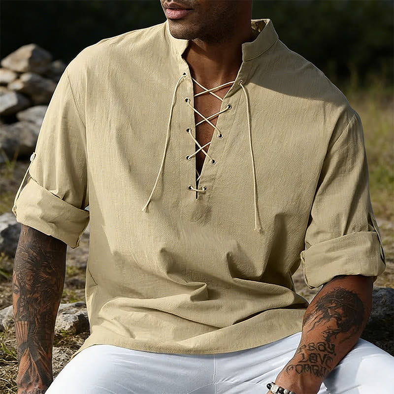 WorldNorse Medieval Crisscross Placket Tunic Costume Shirt - image 13