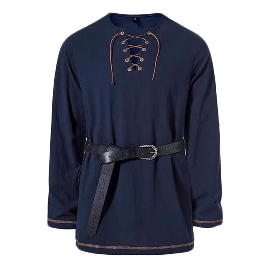 WorldNorse Stitched Hem Girdled Tunic Costume Shirt - Blue - US/UK/AU44，EU54 (2XL) - image 14