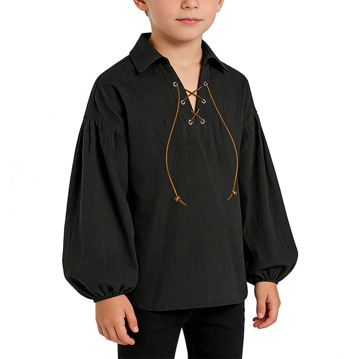 WorldNorse Medieval Lace Up Poet Costume Shirt - image 9
