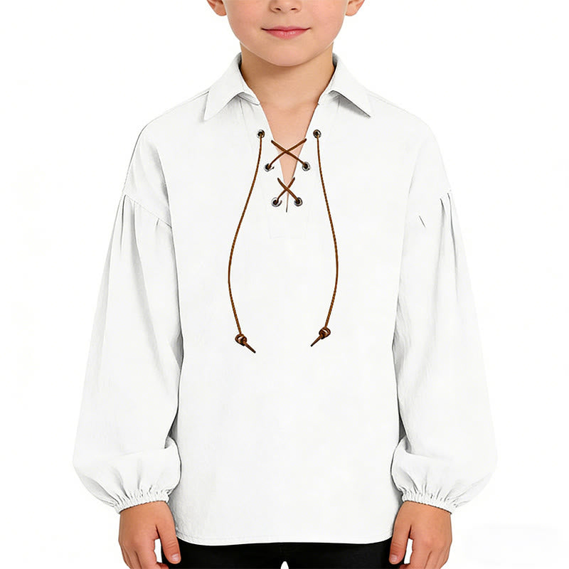 WorldNorse Medieval Lace Up Poet Costume Shirt - image 11