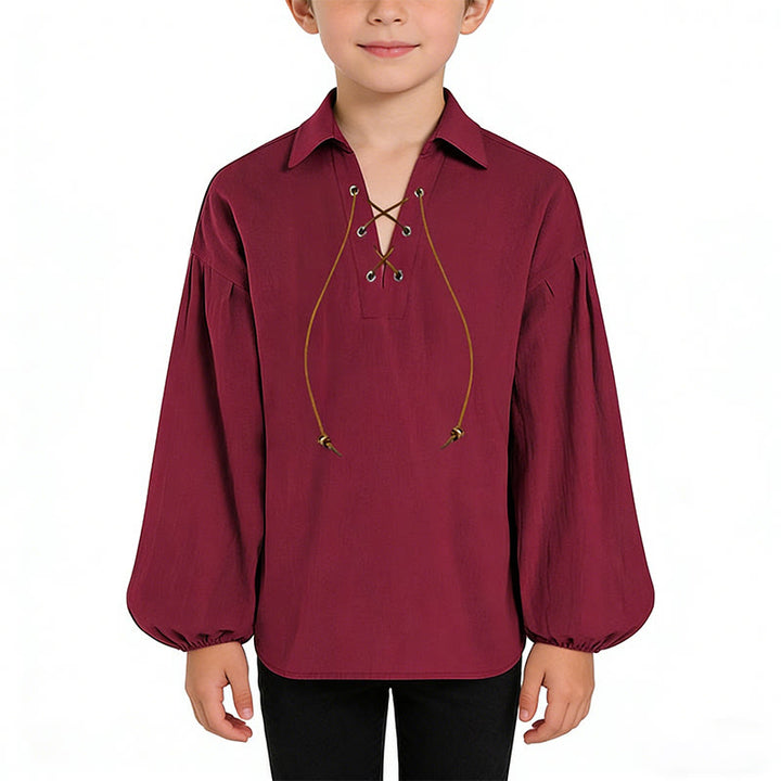 WorldNorse Medieval Lace Up Poet Costume Shirt - image 1