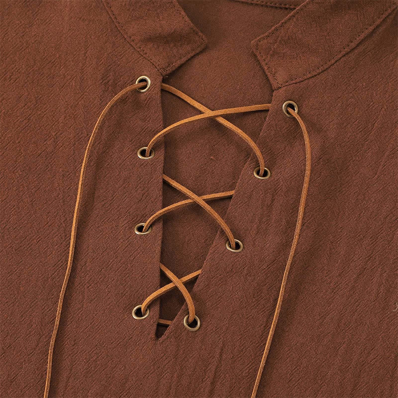 WorldNorse Puffed Sleeve Belted Tunic Costume Shirt - image 5